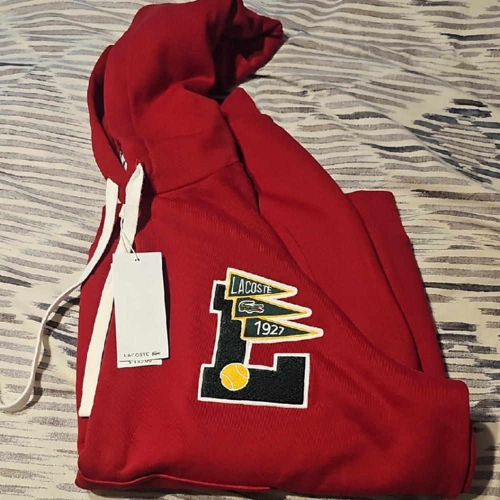 Lacoste Red Sweatsuit with Emblem